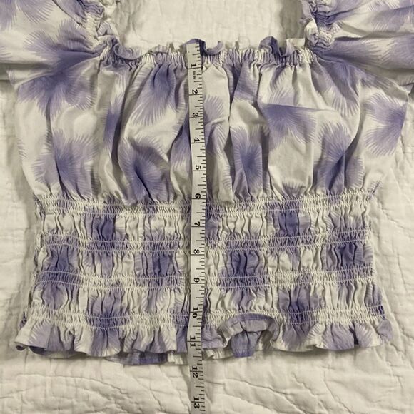 Levi’s Purple Floral Off the Shoulder Crop size Large - Picture 9 of 13